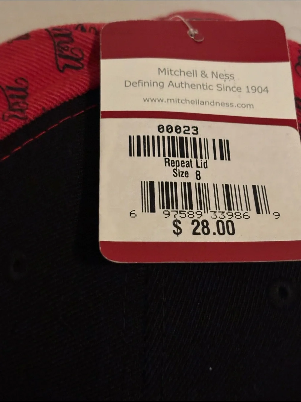 Mitchell & Ness Black and Red Kids Snapback Hat